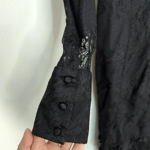 Revolve x ALEXIS‎ Lucasta Lace-Detailed Deep V Maxi Dress Small Whimsical Goth